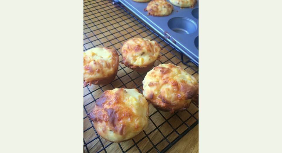 Bacon, Corn And Cheese Mini Muffins