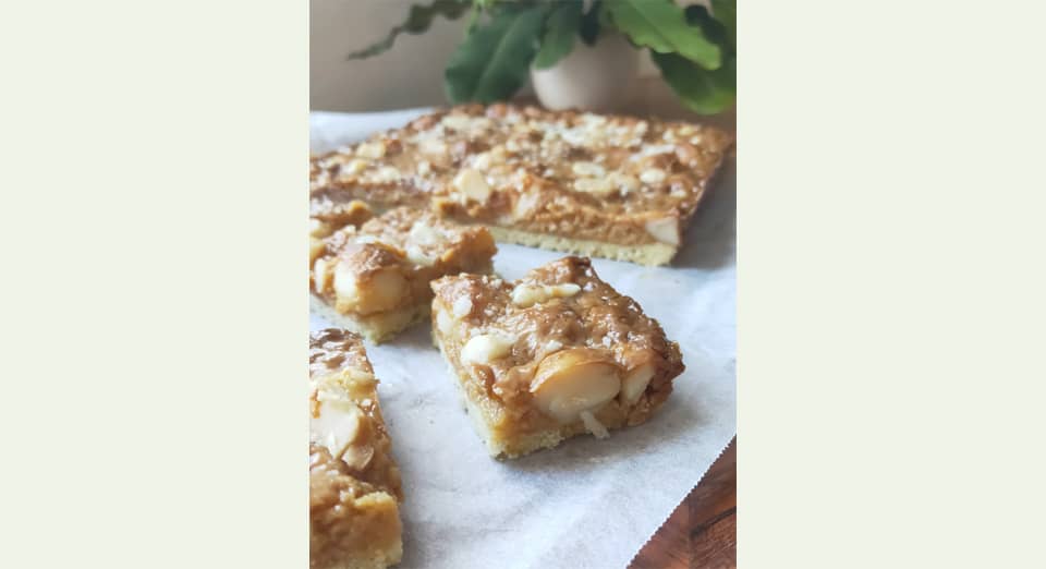 Honey Macadamia Slice