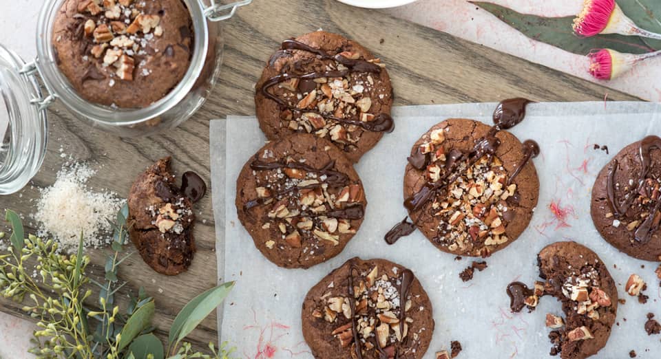 Choc, Olive Oil & Pecan Cookies