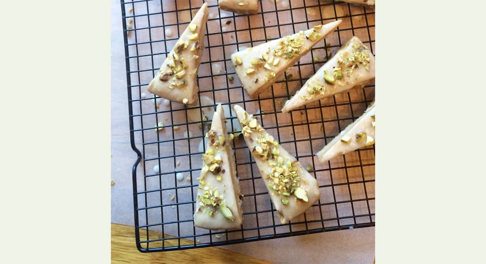 Lemon, Pistachio Shortbread Slice