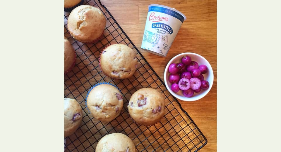 Lilly Pilly, Yoghurt And Banana Muffins