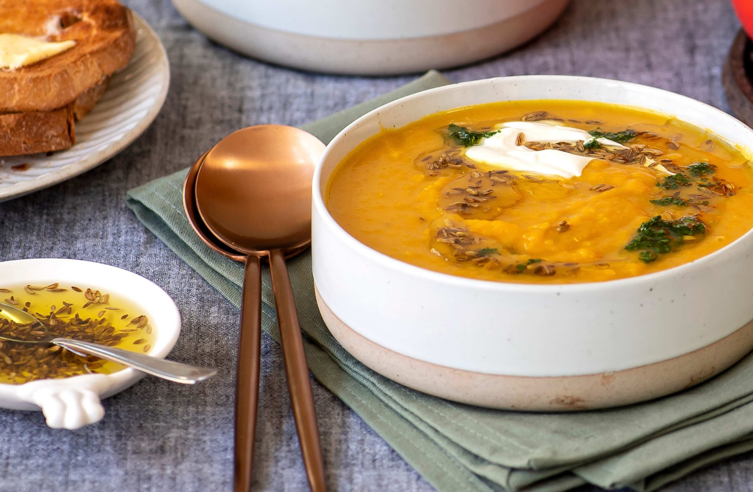 Carrot, Butternut & Lentil Soup